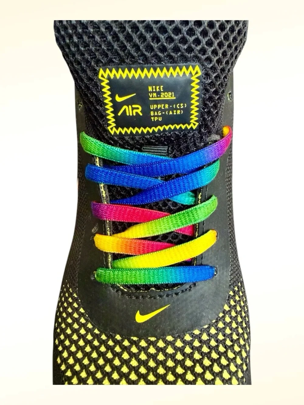 Nike Off-White Air Ultra Shox Custom Rainbow Sneakers, Size 7, ! NEW ! - Picture 8 of 13